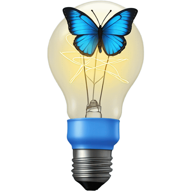 blue butterfly light bulb emoji