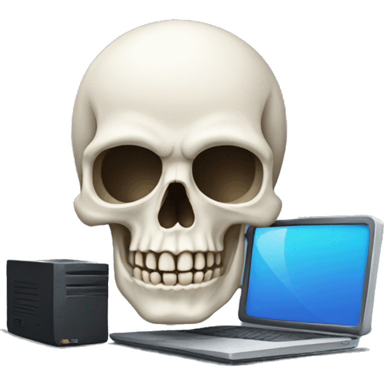 Skull with computer emoji