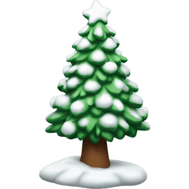 a Christmas tree covered with snow  emoji