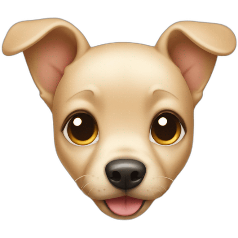 Blonde puppy with long ears smiling emoji