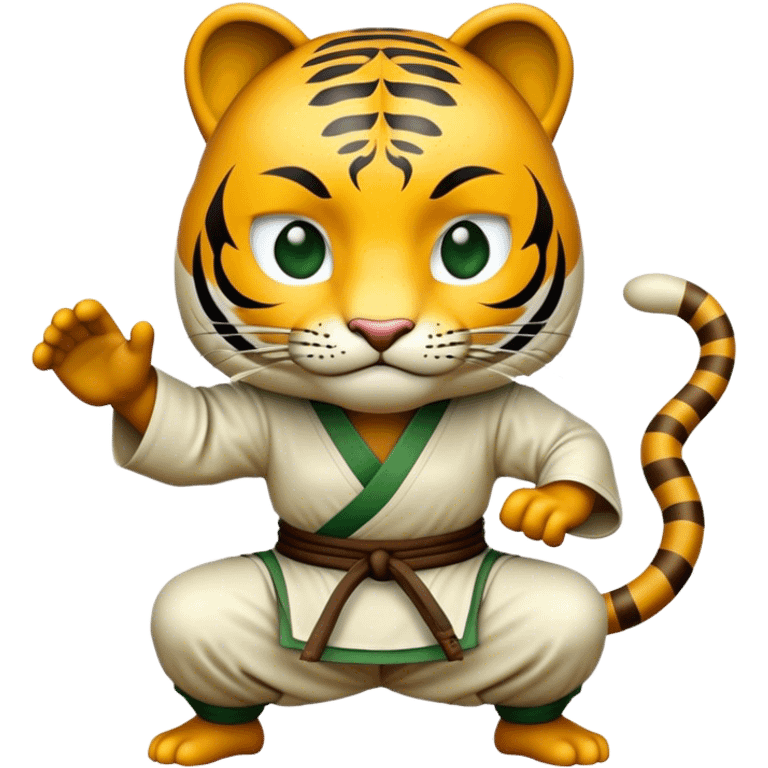 Cinematic Realistic Crouching Tiger, Hidden Dragon Pop Culture Emoji, showcasing a mystical portrayal of ancient martial arts rendered with dynamic textures and epic lighting. emoji