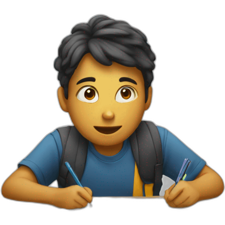 student taking an exam emoji