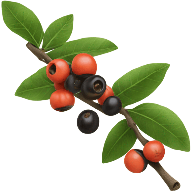 ripe guarana on branch emoji