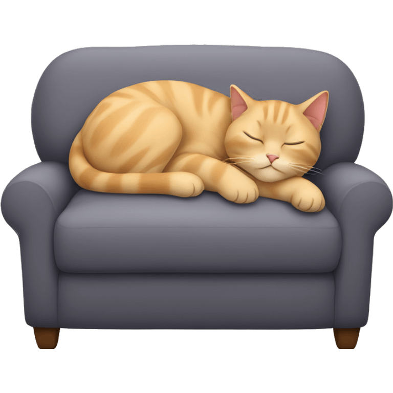 A British short hair cat sleeping on a couch  emoji