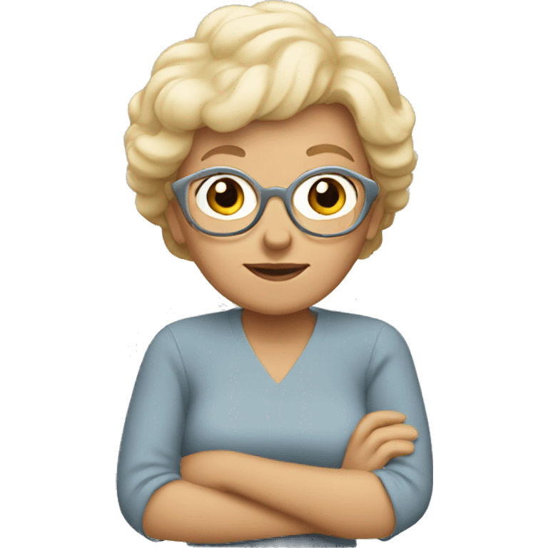 Grandma with blonde hair  emoji