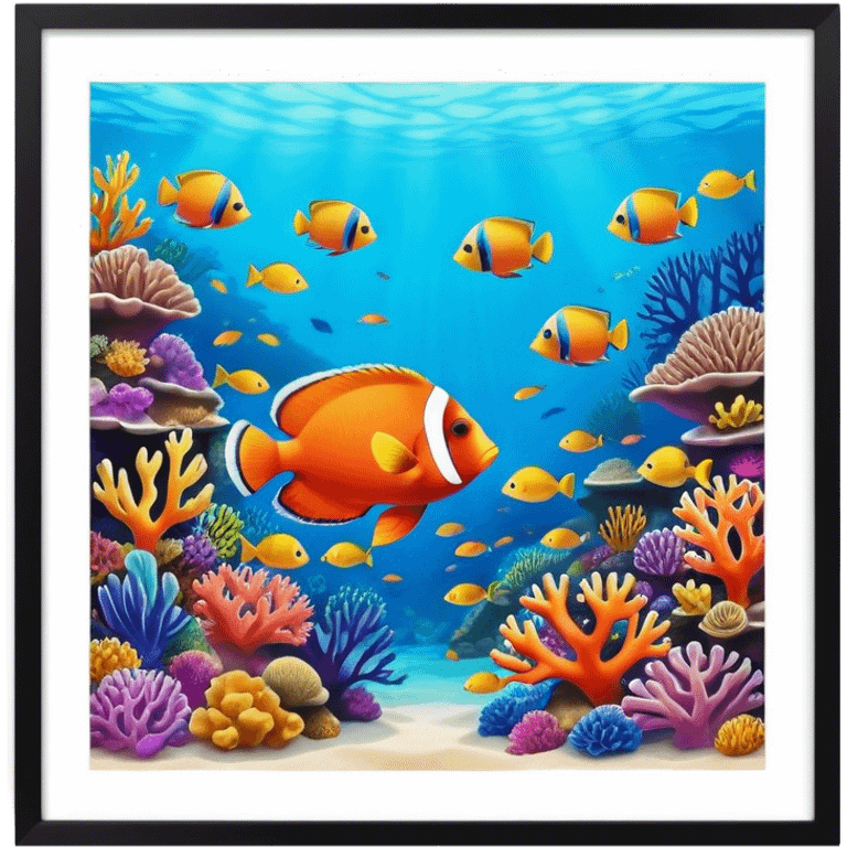 Great Barrier Reef Landmark Emoji – Featuring colorful coral formations and tropical fish. emoji