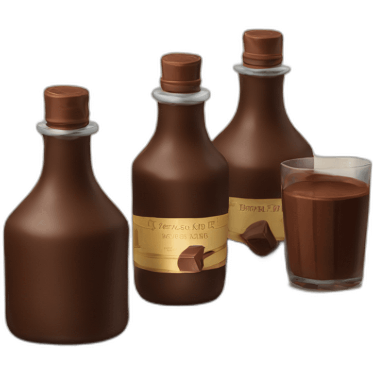 Four Chocolate bottles with liquor emoji