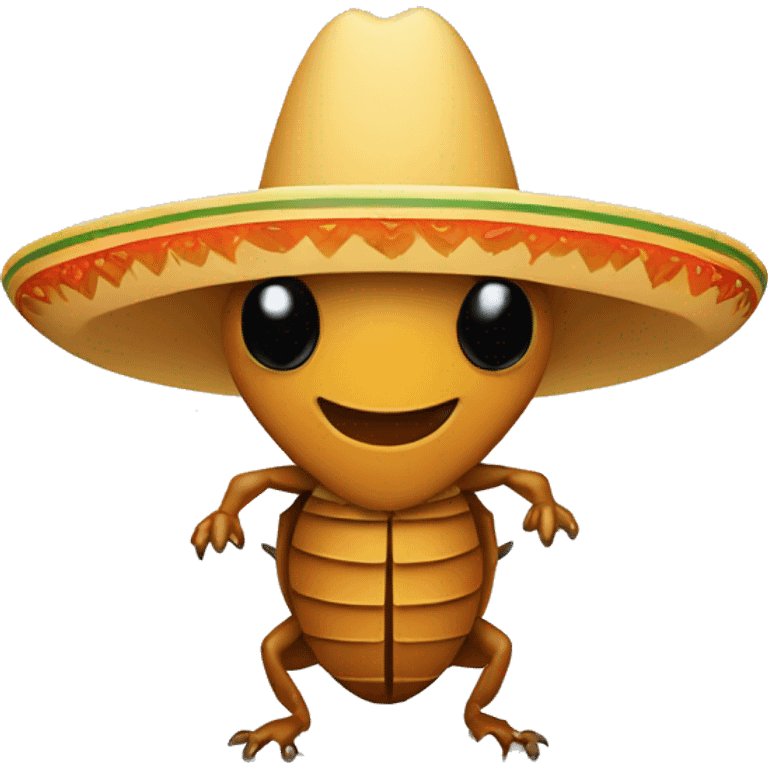 Cucaracha con sombrero mariachi emoji