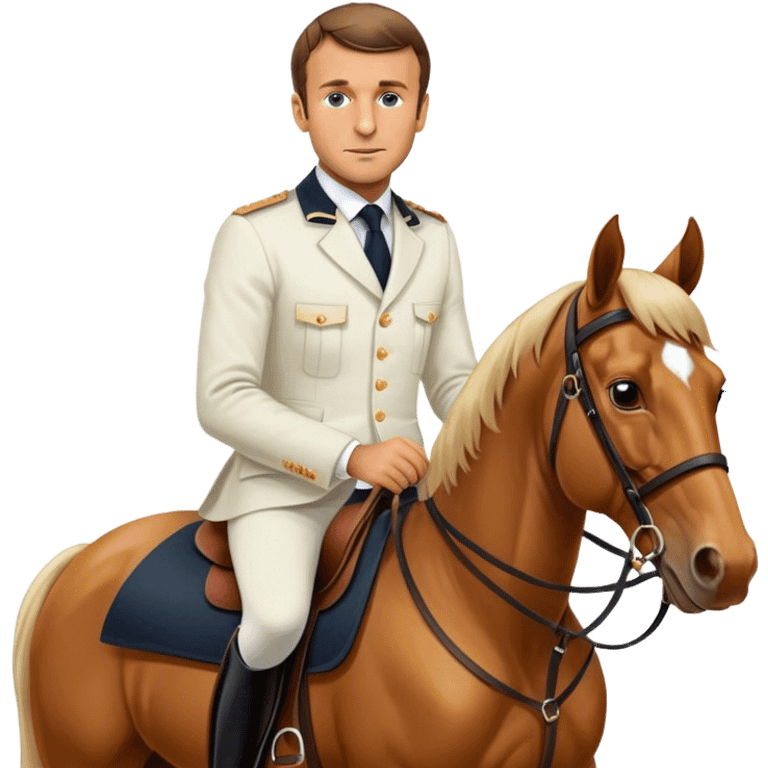 Emmanuel Macron sur un cheval emoji