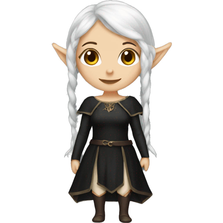 female elf fantasy black dress emoji