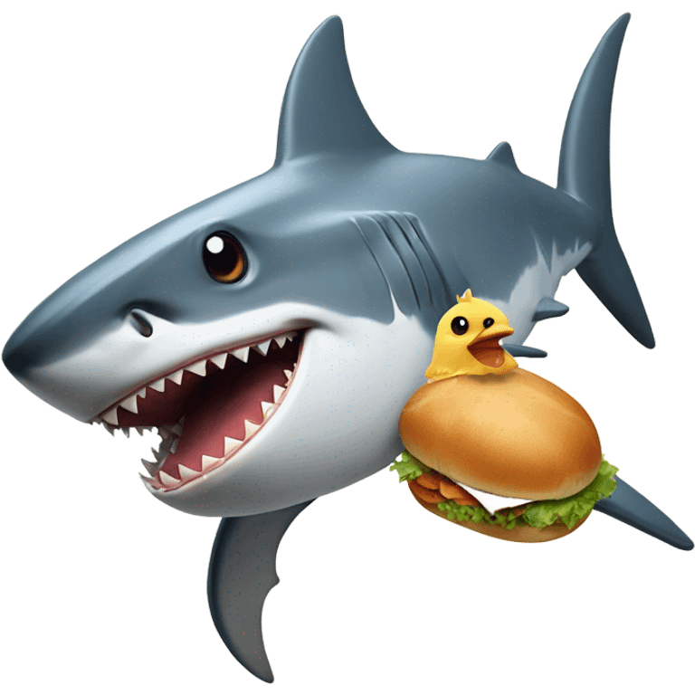 shark with chicken emoji