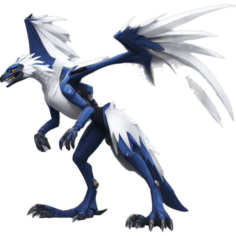 Full body Edgy Futuristic Mechanical Sergal-raptor-nargacuga-vernid emoji