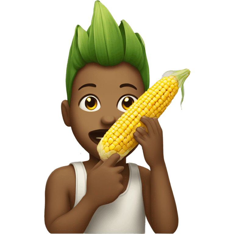 Child eating corn emoji