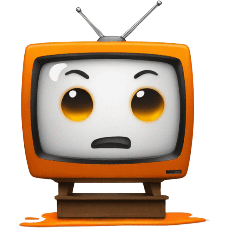  tv Orange color feeling sad  emoji