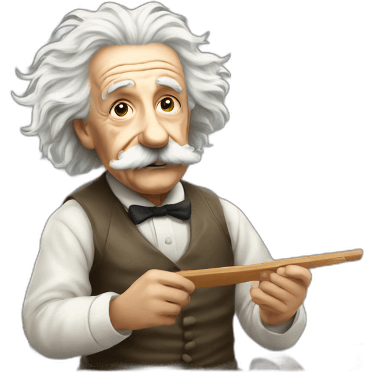 Einstein haciendo una peineta emoji