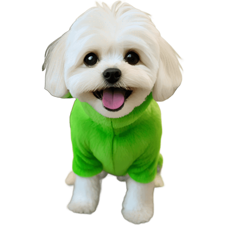 Maltipoo dressed as grinch  emoji