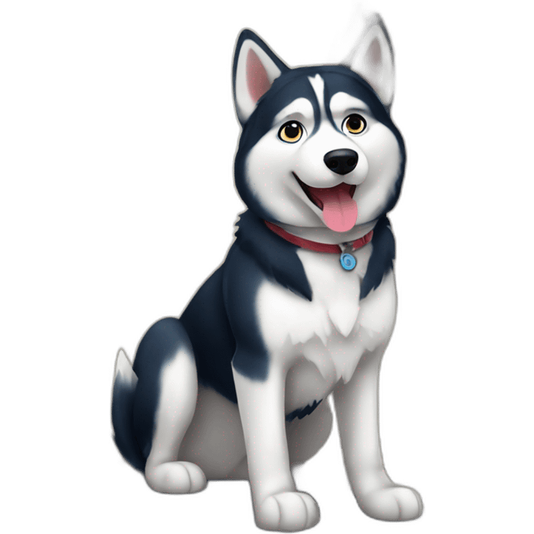 Husky in Prague emoji