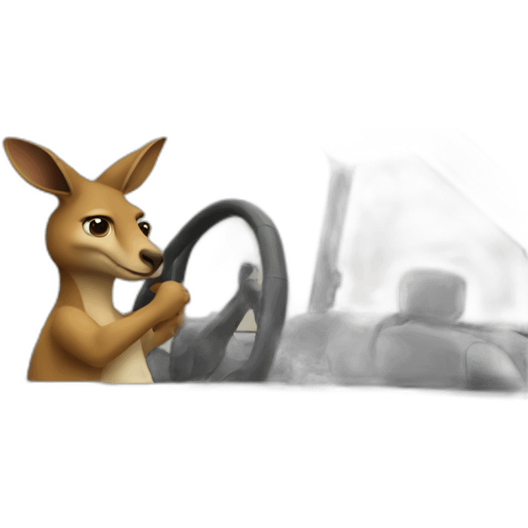 kangaroo driving car emoji