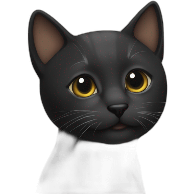 Dos gatos uno negro y otra karey emoji