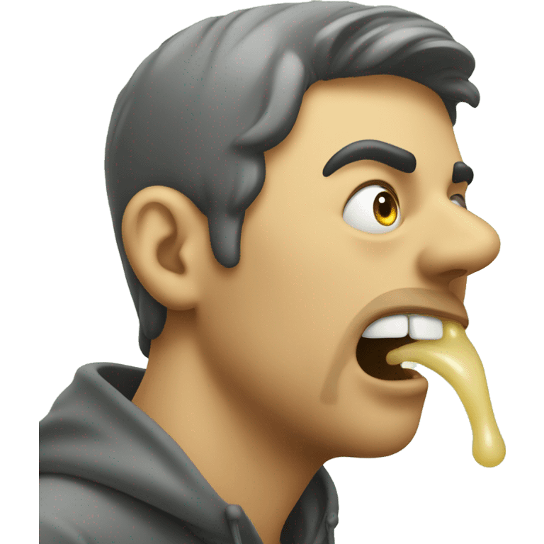 guy drooling with snot running from his nose  emoji