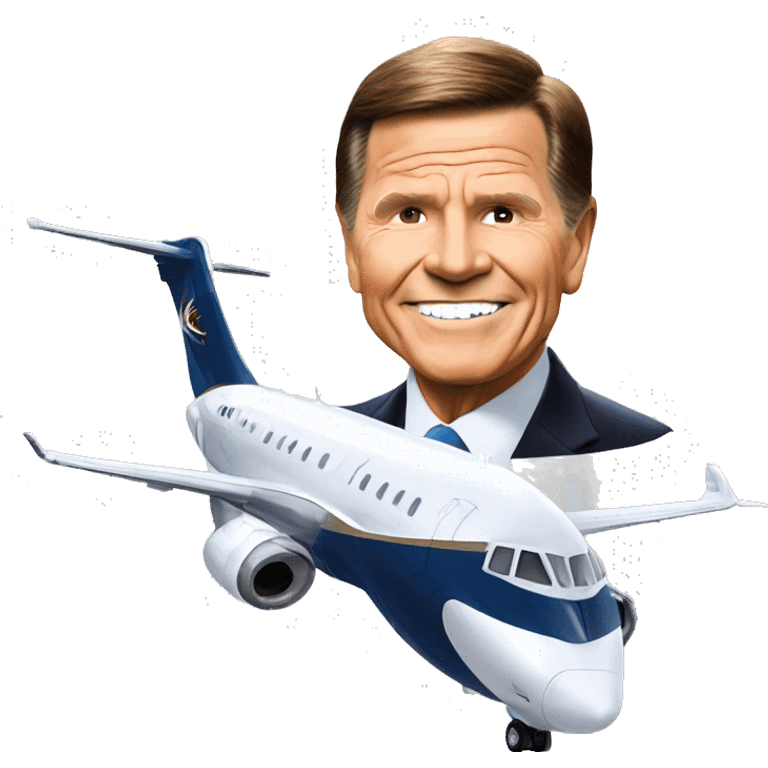 Kenneth Copeland in front of a jet emoji