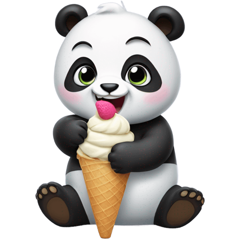 Panda eating ice cream emoji