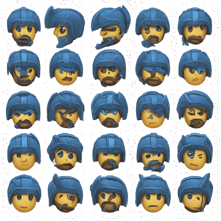 10 different organized blue spartan emojis emoji