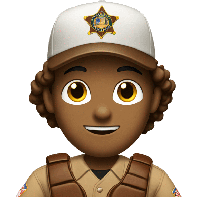 Deputy with brown uniform and baseball glove emoji