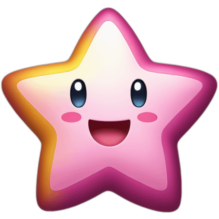 cute happy Kirby holding a star emoji