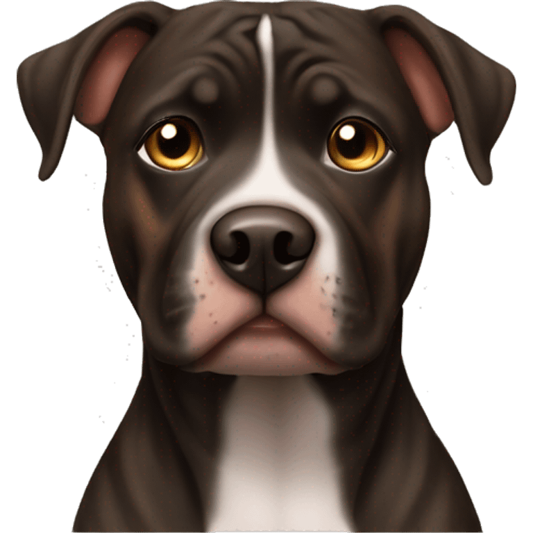 Brindle black and brown pitbul emoji