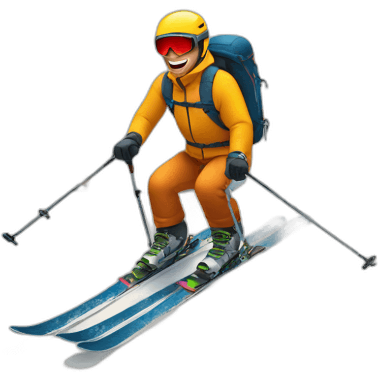 A man on mountain skis emoji