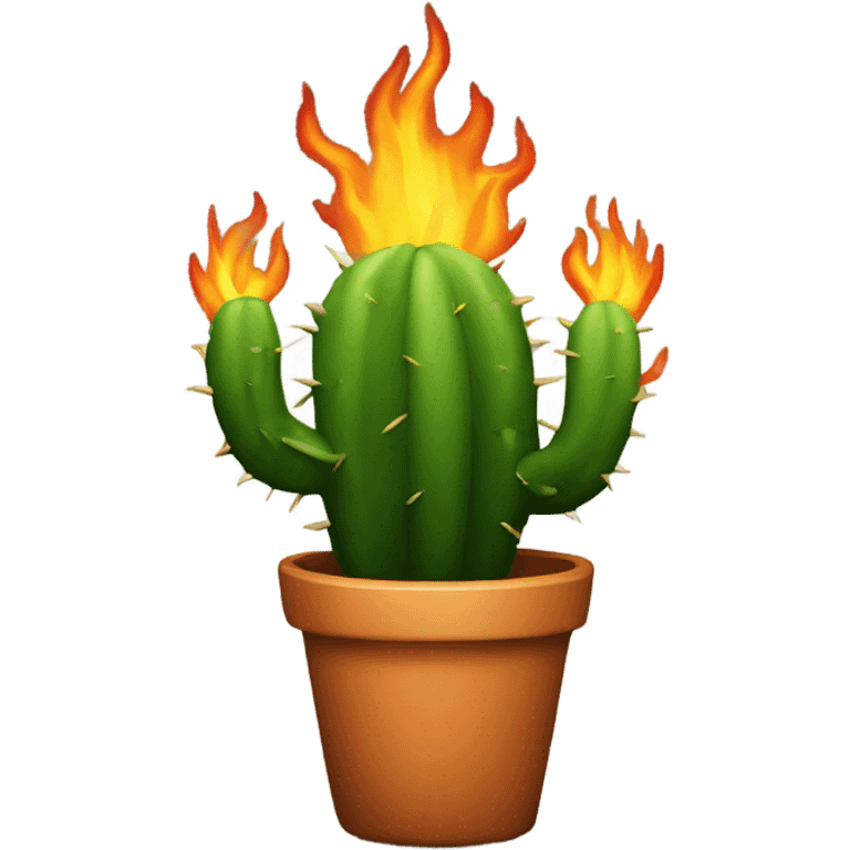 Flaming cactus emoji