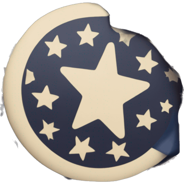 Flat image of a Actual Betsy Ross Flag with the letters AM inside the circular star field emoji