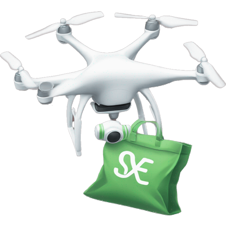 a drone with a bag of money emoji