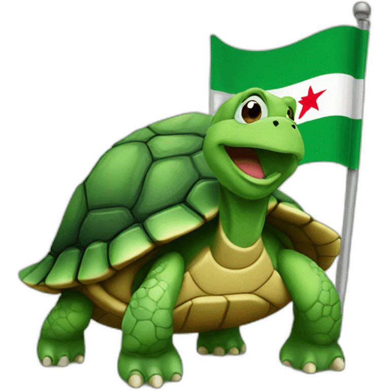 Old Turtle with algeria flag emoji