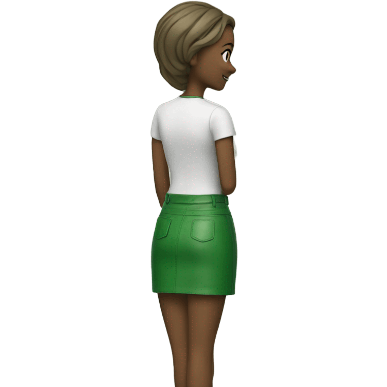 Green leather mini skirt isolated emoji