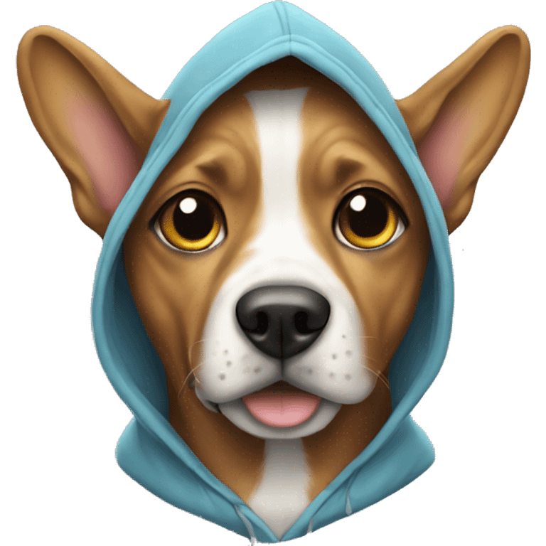 Dog wearing hoodie emoji