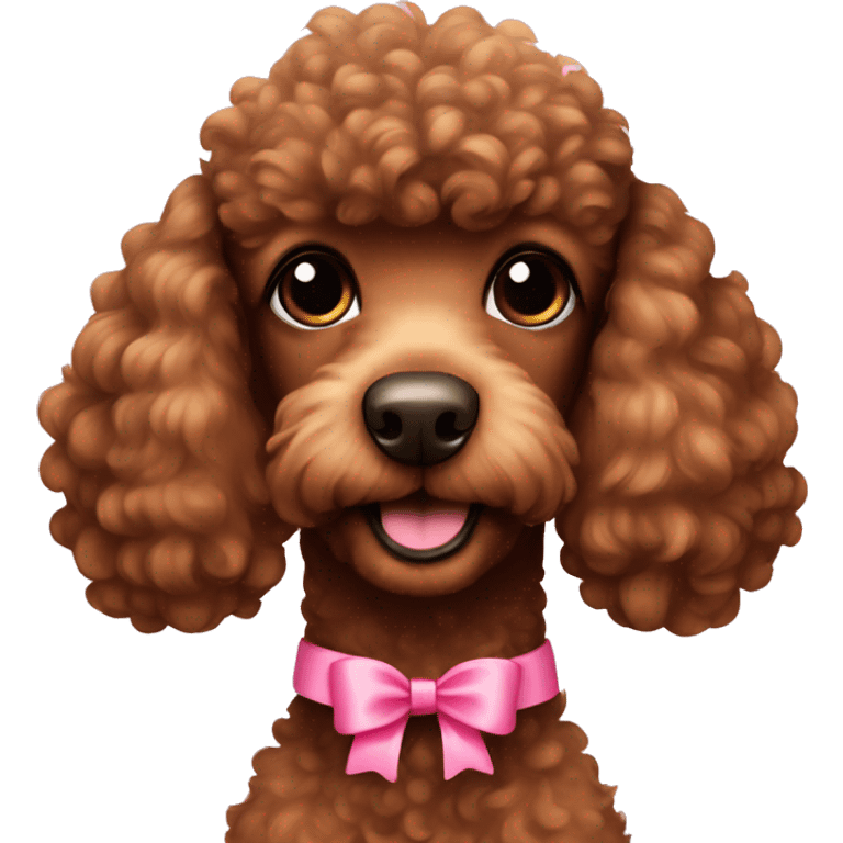 brown poodle with pink bow  emoji