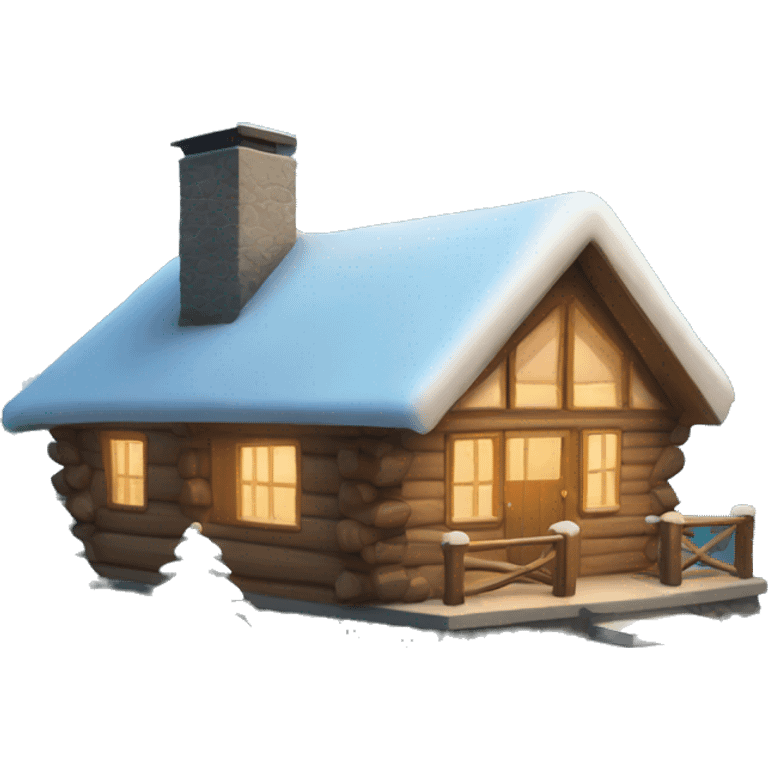 winter cabin emoji