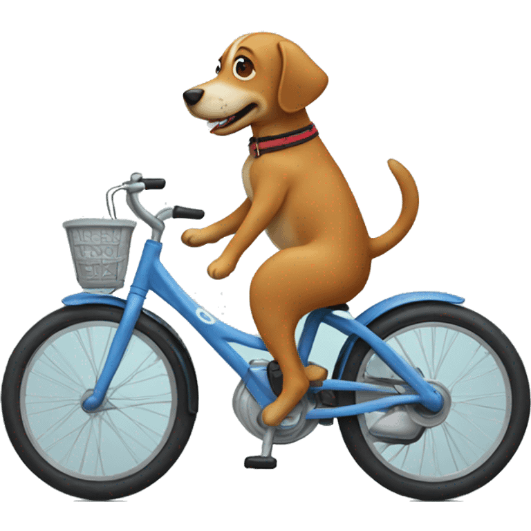 Dog riding a bike emoji