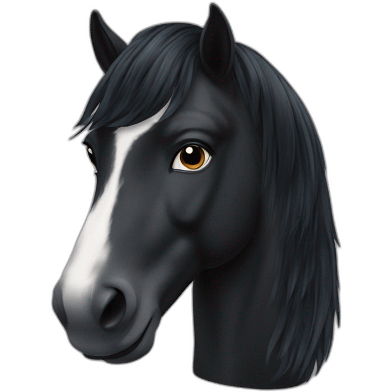 frisian horse with black mane emoji