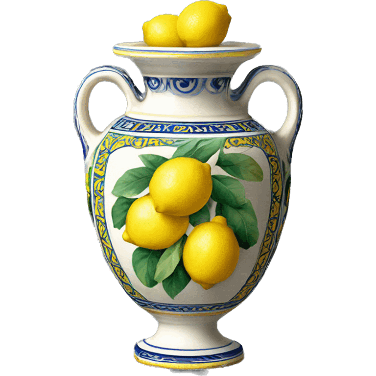 Deruta vase with lemons emoji