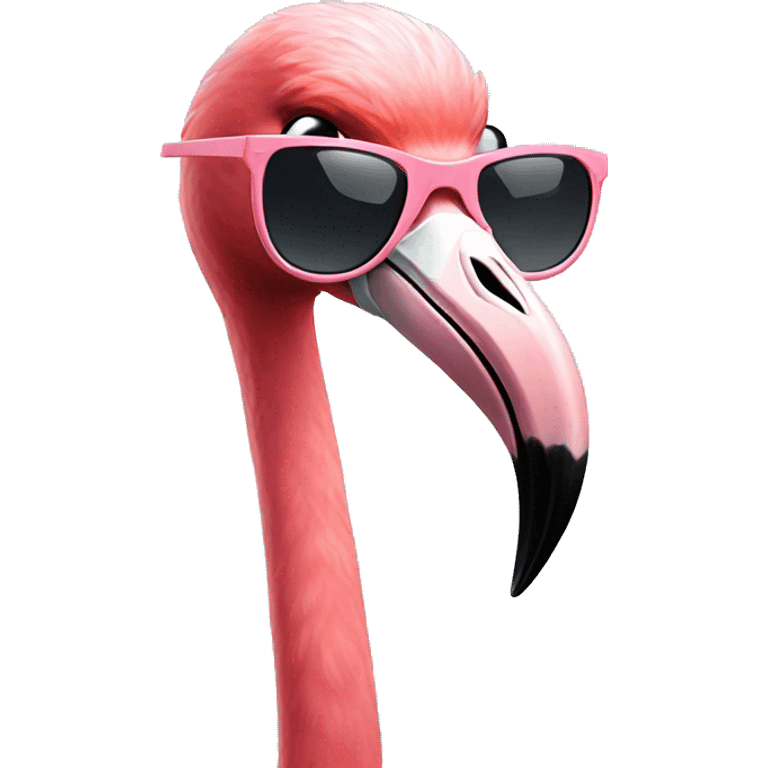 flamingo with sunglasses  emoji