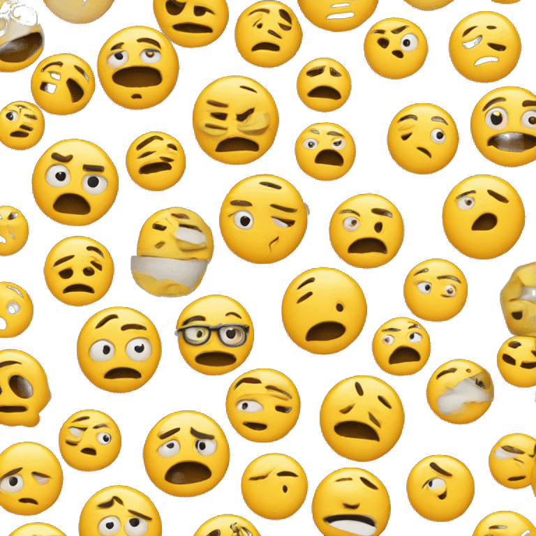 emoji with round yellow face emoji pattern with eyes closing like suspicious face in animated films emoji