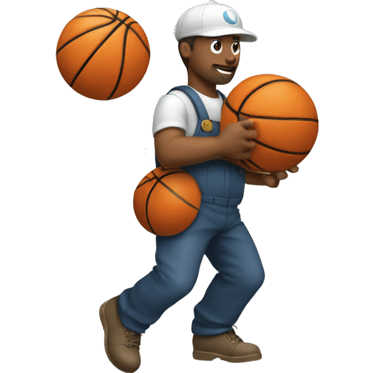 A plumber playing basketball emoji