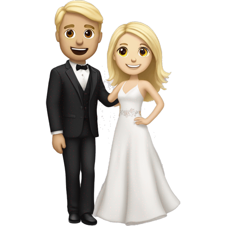 first dance wedding blond man and brunette woman emoji