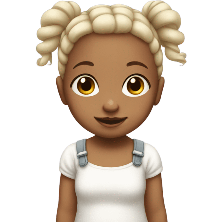 white baby girl with pigtails  emoji