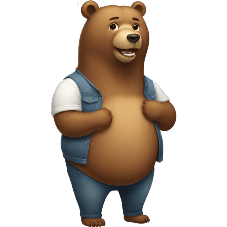 Bear with an very big belly emoji