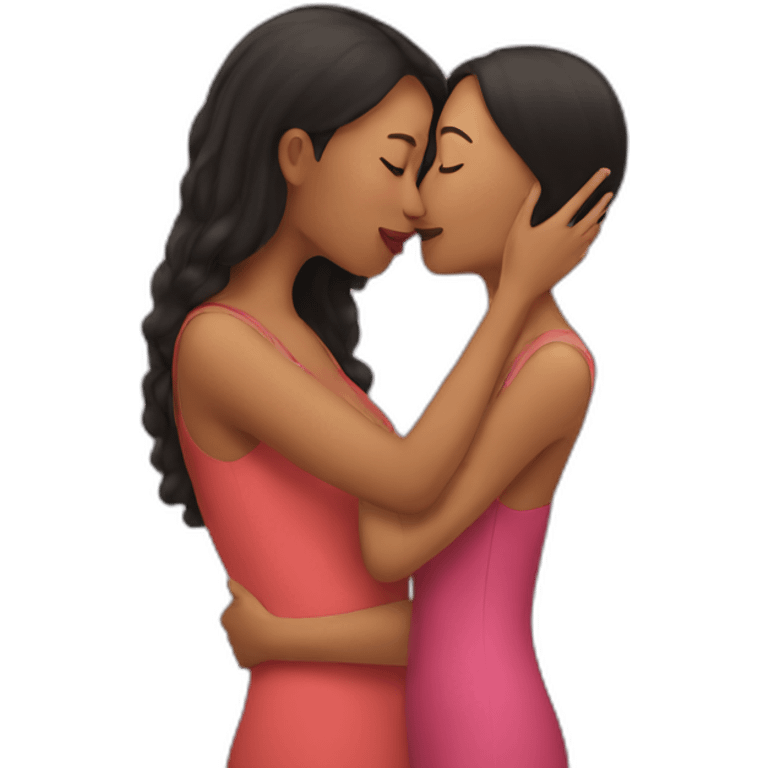 Woman kissing woman emoji