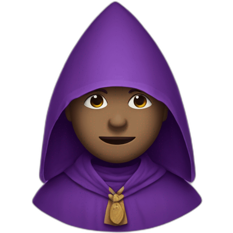 a purple monk with a triangular hood-style hat from ancient guatemala emoji